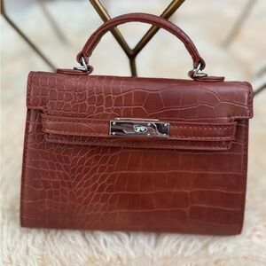 Faux Crocodile Pattern Mini Bag